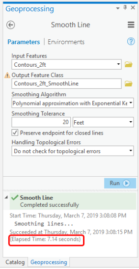 ArcGIS Pro 2.1 Smooth Line GP tool